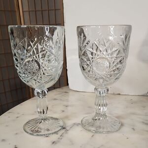 Vintage | Libbey Hobstar Water Goblet Glasses – Set of 2